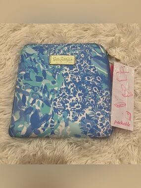 Lilly Pulitzer Packable Tote Zipper Pouch Travel Blue NWT